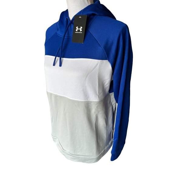 Under Armour Color Block Hoodie Women's Size Medium Blue White Gray New $70 - Picture 2 of 12